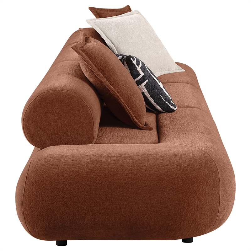 Pemberly Row 143-inch Velvet Modular Bumper Sectional Sofa in Rust