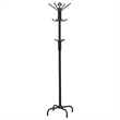 Pemberly Row 12 Hook Freestanding Metal Coat Rack and Hanger in Black