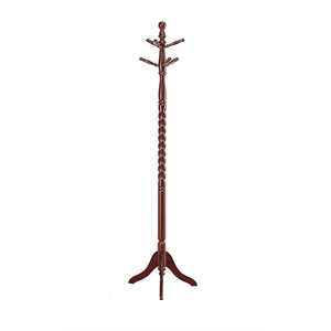 Pemberly Row 6 Hook Freestanding Wood Coat Rack and Hanger in Merlot
