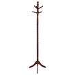 Pemberly Row 6 Hook Freestanding Wood Coat Rack and Hanger in Merlot