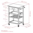 Pemberly Row Kitchen Cart with Stainless Steel Top and Black Finish
