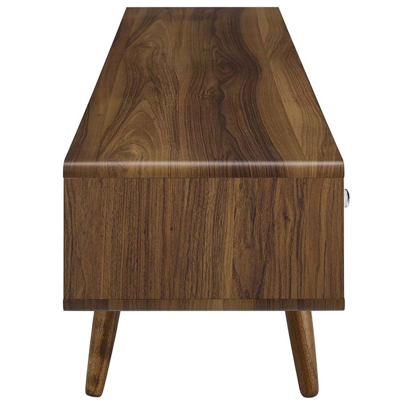 Pemberly Row 70 in Modern Wood TV Stand in Walnut and White Finish