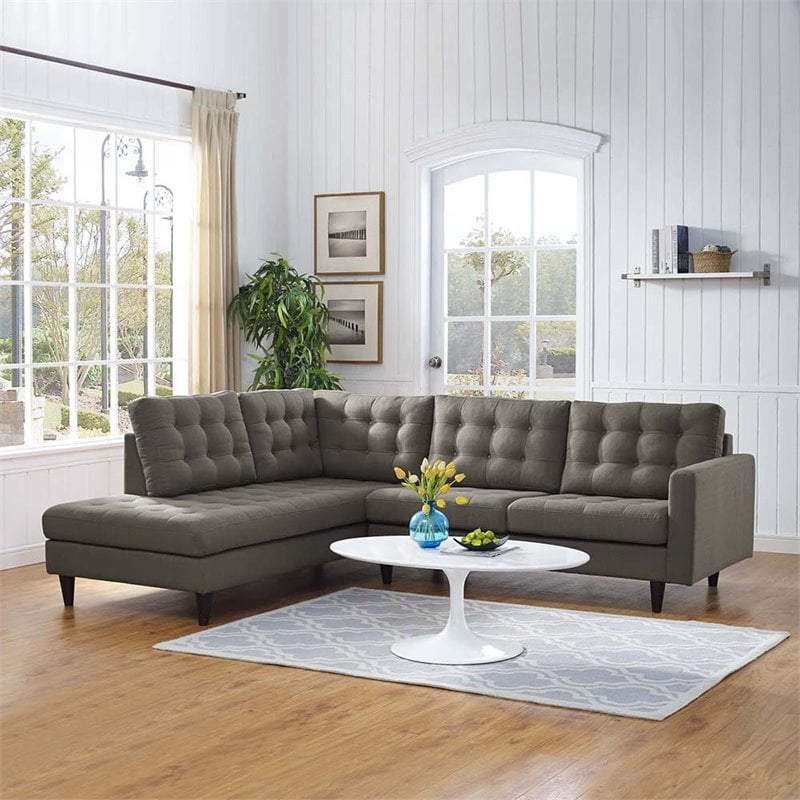 Pemberly Row 2-Piece Left-Facing Sectional in Granite Gray Upholstery