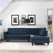 Pemberly Row Fabric Upholstered Right-Facing Sectional in Azure