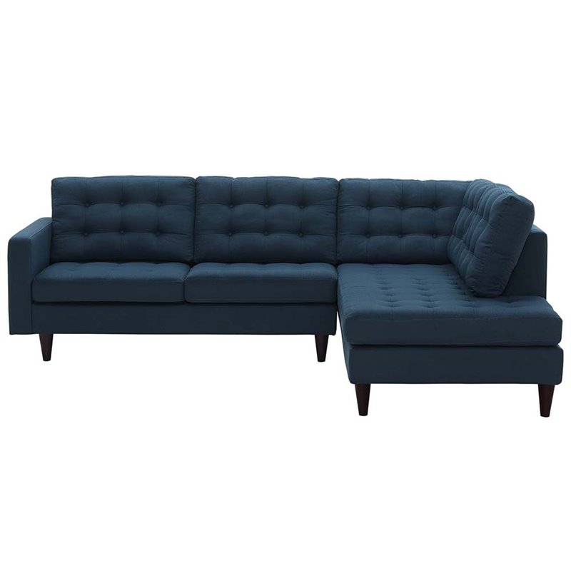 Pemberly Row Fabric Upholstered Right-Facing Sectional in Azure