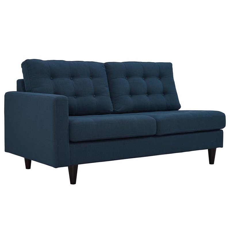 Pemberly Row Fabric Upholstered Right-Facing Sectional in Azure