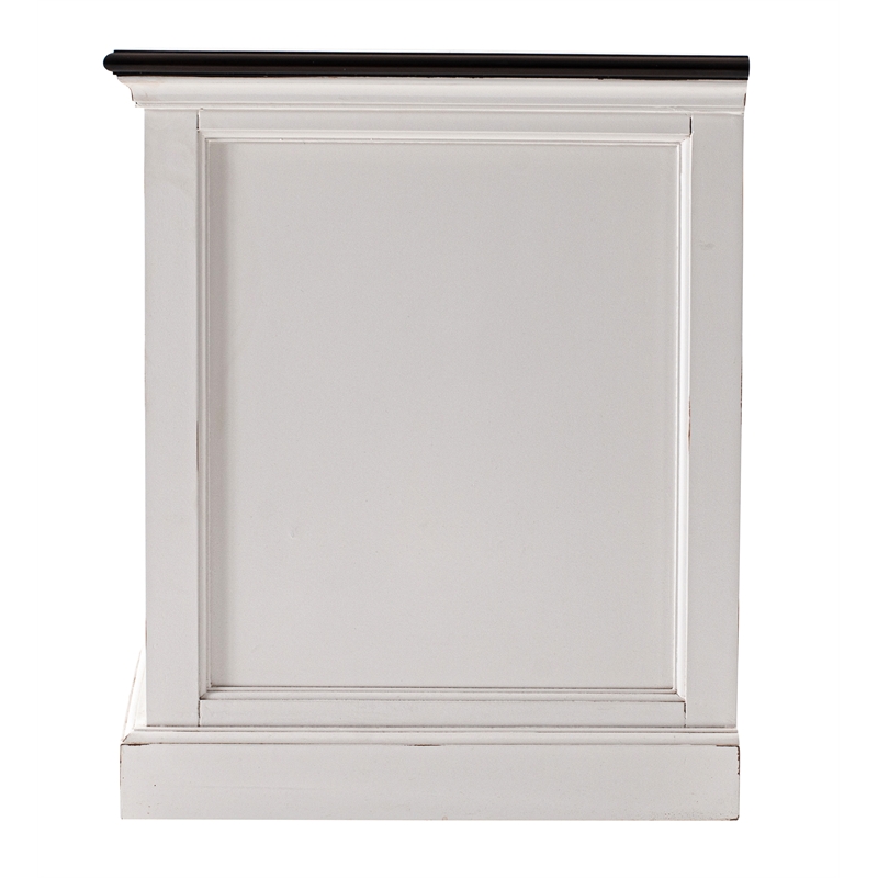 Pemberly Row Mahogany Wood Bedside Drawer Unit in White