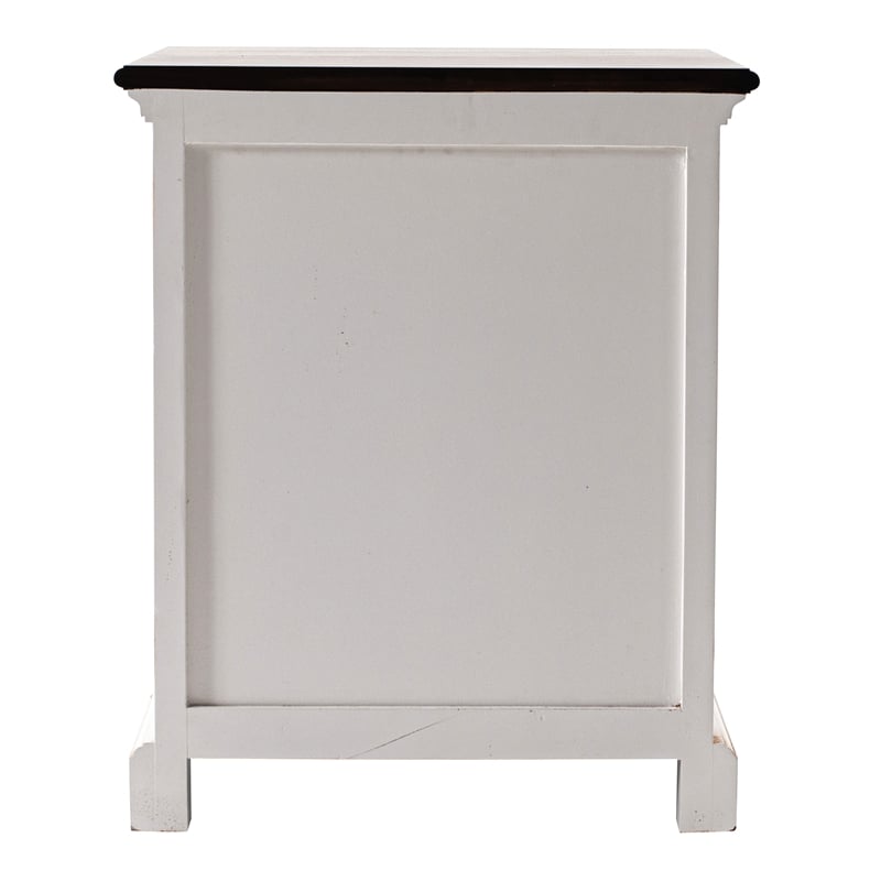 Pemberly Row Mahogany Wood Bedside Drawer Unit in White