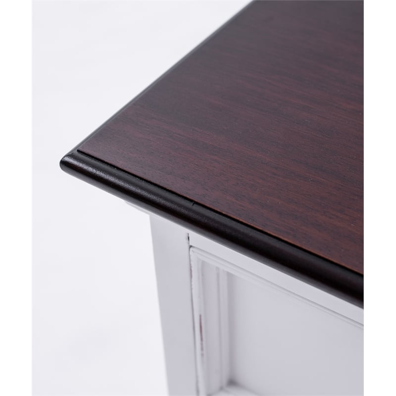 Pemberly Row Mahogany Wood Bedside Drawer Unit in White
