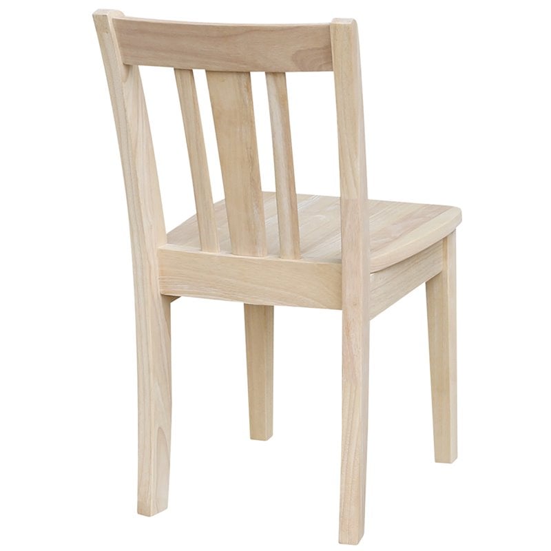 Pemberly Row Unfinished Kids Chair (Set of 2) in Solid Wood