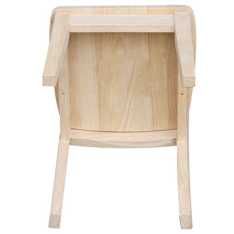 Pemberly Row Unfinished Kids Chair (Set of 2) in Solid Wood