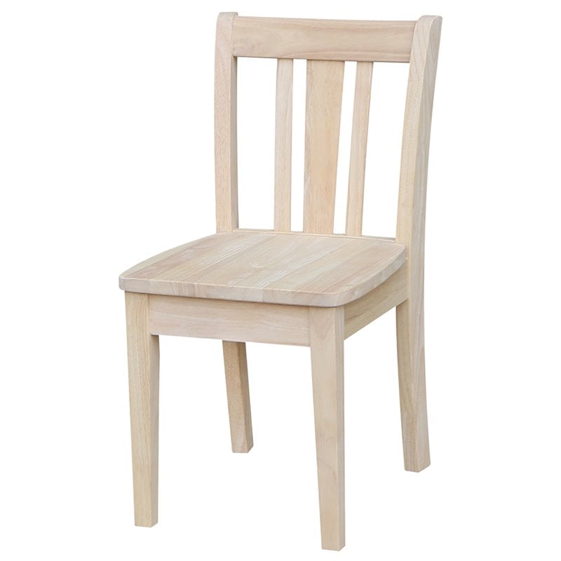 Pemberly Row Unfinished Kids Chair (Set of 2) in Solid Wood