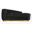 Pemberly Row Velvet Chaise in Black with Gold Base and Curved Design