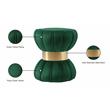 Pemberly Row Green Velvet Hourglass Ottoman with Gold Band