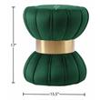 Pemberly Row Green Velvet Hourglass Ottoman with Gold Band