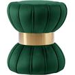 Pemberly Row Green Velvet Hourglass Ottoman with Gold Band