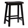 Pemberly Row Backless Saddle Seat Wood Counter Stool in Antique Black