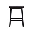 Pemberly Row Backless Saddle Seat Wood Counter Stool in Antique Black