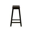 Pemberly Row Backless Saddle Seat Wood Counter Stool in Antique Black