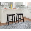 Pemberly Row Backless Saddle Seat Wood Counter Stool in Antique Black