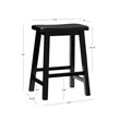 Pemberly Row Backless Saddle Seat Wood Counter Stool in Antique Black