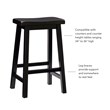 Pemberly Row Backless Saddle Seat Wood Counter Stool in Antique Black