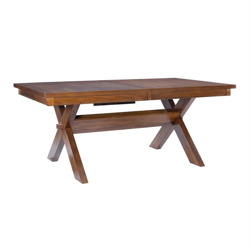 Pemberly Row 9 Piece Wood Dining Set with Padded Seats in Hazelnut