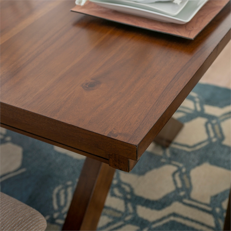 Pemberly Row 9 Piece Wood Dining Set with Padded Seats in Hazelnut