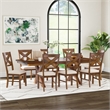 Pemberly Row 9 Piece Wood Dining Set with Padded Seats in Hazelnut