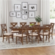Pemberly Row 9 Piece Wood Dining Set with Padded Seats in Hazelnut