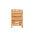 Pemberly Row Bamboo Slatted Hamper with Wide Top in Warm Natural Finish