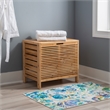 Pemberly Row Bamboo Slatted Hamper with Wide Top in Warm Natural Finish
