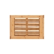Pemberly Row Bamboo Slatted Hamper with Wide Top in Warm Natural Finish