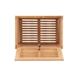 Pemberly Row Bamboo Slatted Hamper with Wide Top in Warm Natural Finish
