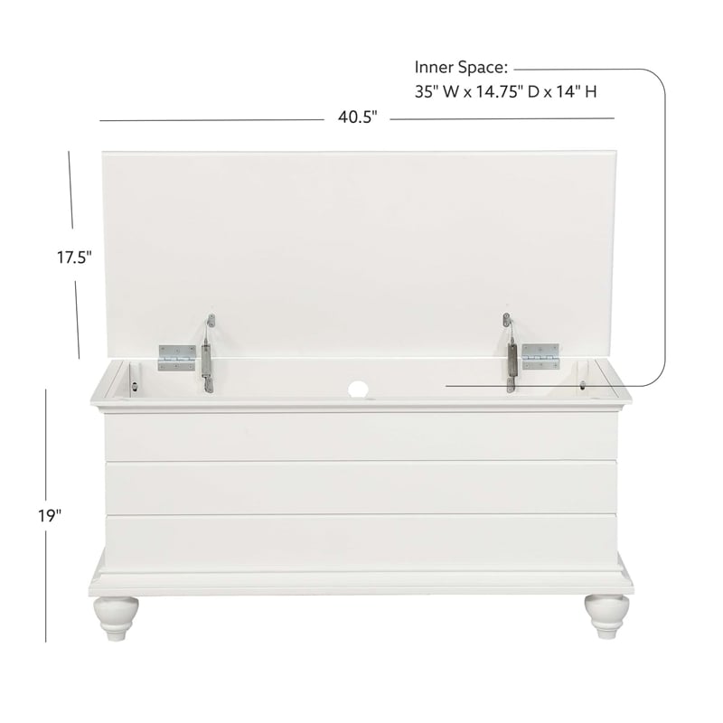 Pemberly Row Cedar Lined Storage Chest Faux Plank Details in White