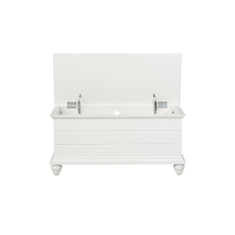 Pemberly Row Cedar Lined Storage Chest Faux Plank Details in White