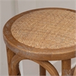 Pemberly Row 24 in Rustic Wood Backless Counter Stool with Rattan Seat