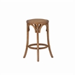 Pemberly Row 24 in Rustic Wood Backless Counter Stool with Rattan Seat