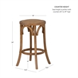 Pemberly Row 24 in Rustic Wood Backless Counter Stool with Rattan Seat