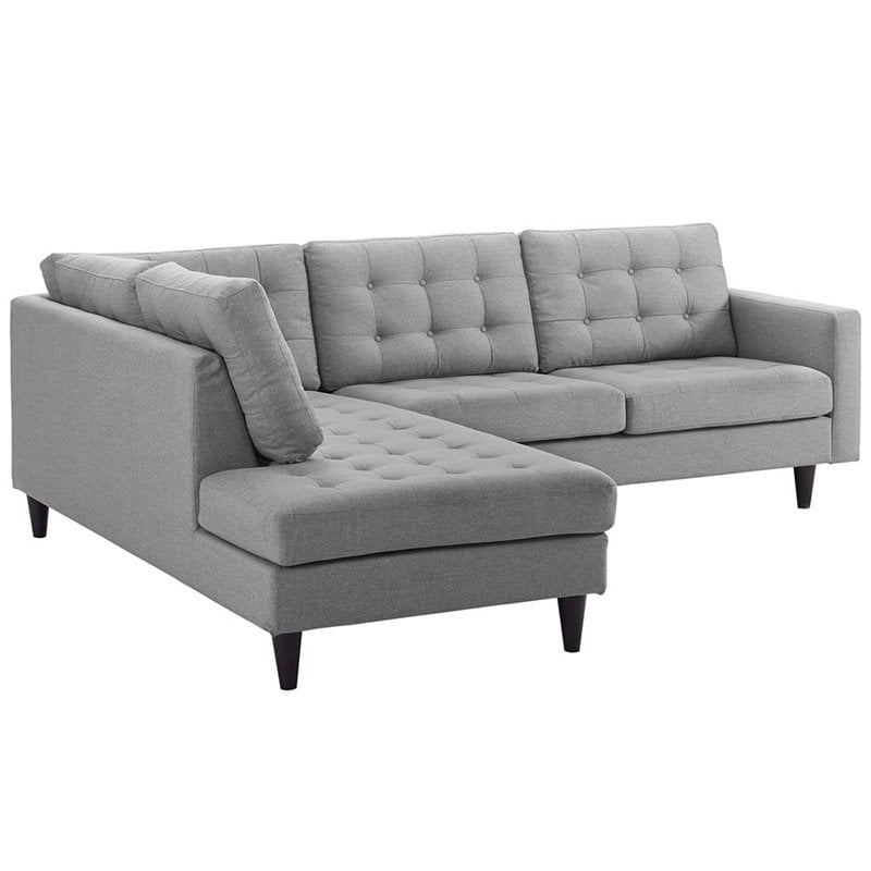 Pemberly Row 2-Piece Left-Facing Sectional in Light Gray Fabric Upholstery
