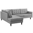 Pemberly Row 2-Piece Left-Facing Sectional in Light Gray Fabric Upholstery