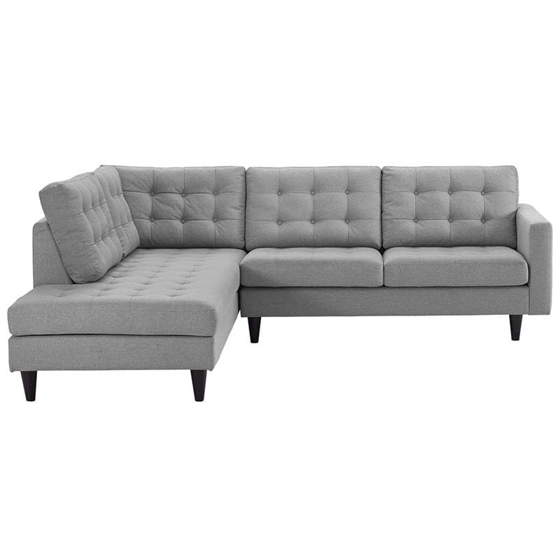 Pemberly Row 2-Piece Left-Facing Sectional in Light Gray Fabric Upholstery