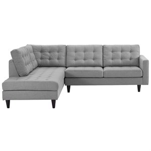 Pemberly Row 2-Piece Left-Facing Sectional in Light Gray Fabric Upholstery