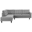 Pemberly Row 2-Piece Left-Facing Sectional in Light Gray Fabric Upholstery