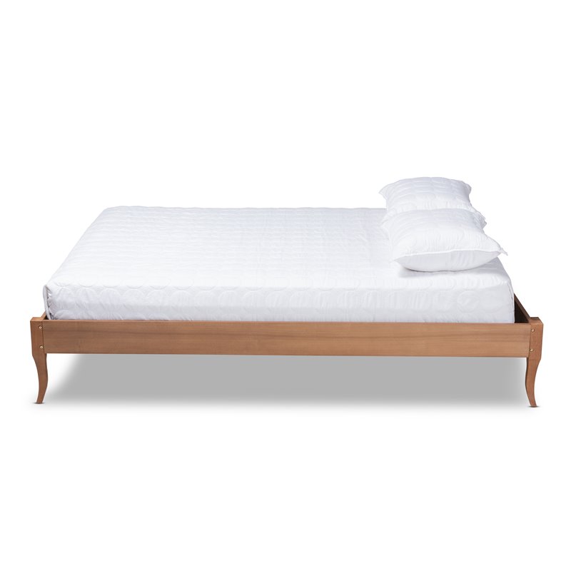 Pemberly Row Marieke King Size Wood Bed Frame in Ash Brown Finish