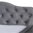 Pemberly Row Grey Velvet Full Daybed with Button Tufting and Curved Arms
