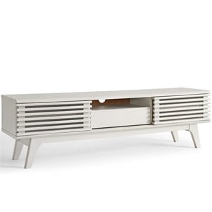 Pemberly Row 59&quot Modern Particleboard Wood TV Stand in White