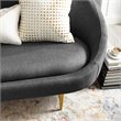 Pemberly Row Vertical Curve Back Velvet Sofa in Gray with Gold Legs
