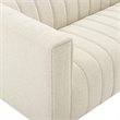 Pemberly Row Channel Tufted Upholstered Fabric Sofa in Beige