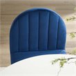 Pemberly Row Channel Tufted Velvet Dining Side Chair with Gold Frame in Navy